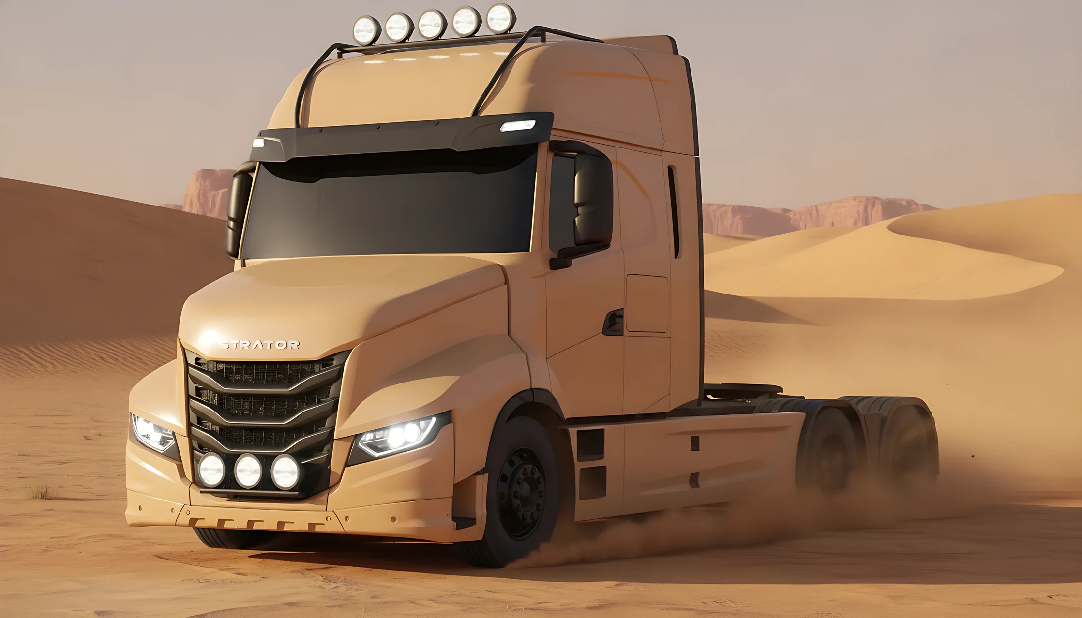 Voorbeeld: IVECO Strator 6x4 Desert sand mat